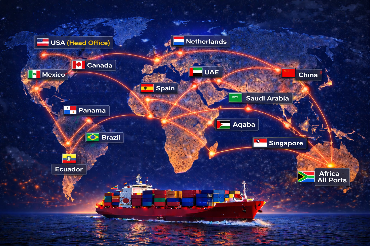 Global Ship Services World Map